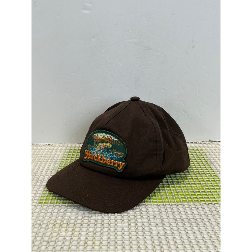 Huckberry Country Snapback Hat Brown Trout Fish Mountain Patch Cap NEW